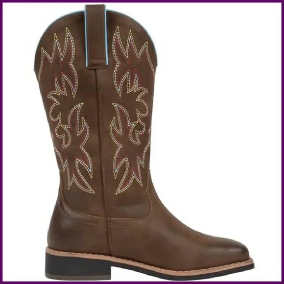 Wide Calf Cowboy Boots Square Toe Western Boots Women's Wide Width